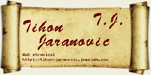 Tihon Jaranović vizit kartica
